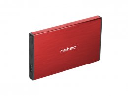 Externí box pro HDD 2,5" USB 3.0 Natec Rhino Go, červený, hliníkové tělo  (NKZ-1279)