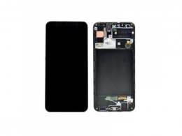 LCD displej + rámeček pro Samsung Galaxy A30s A307 černá (Service Pack) (GH82-21190A) 