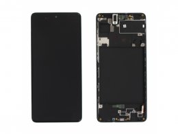 LCD displej + rámeček pro Samsung Galaxy A71 A715 černá (Service Pack) (GH82-22152A) 
