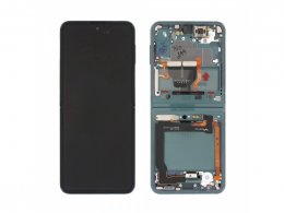 LCD displej + rámeček pro Samsung Galaxy Z Flip 3 5G F711 zelená bez kamery (Service Pack) (GH82-27243C) 