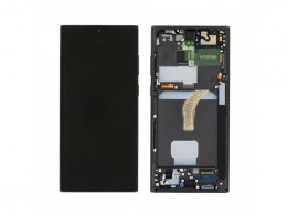 LCD displej + rámeček pro Samsung Galaxy S22 Ultra G908B Phantom černá (Service Pack) (GH82-27488A) 