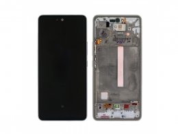 LCD displej + rámeček pro Samsung Galaxy A53 A536 5G 2022 Awesome bílá (Service Pack) (GH82-28024B) 